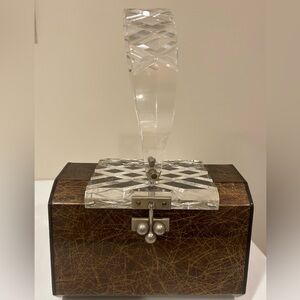 Vintage Patricia of Miami Brown And Gold Lucite Purse Circa 1950's